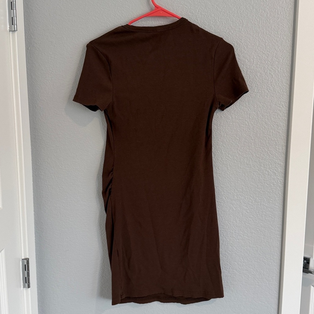 Shein Brown Ribbed T-shirt dress - Picture 7 of 7